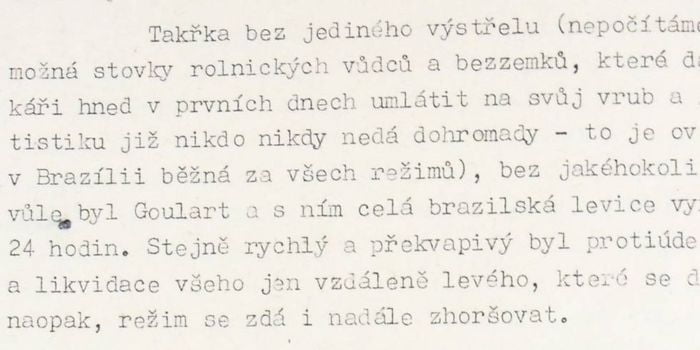 trecho do relatório da KGB sobre o regime militar