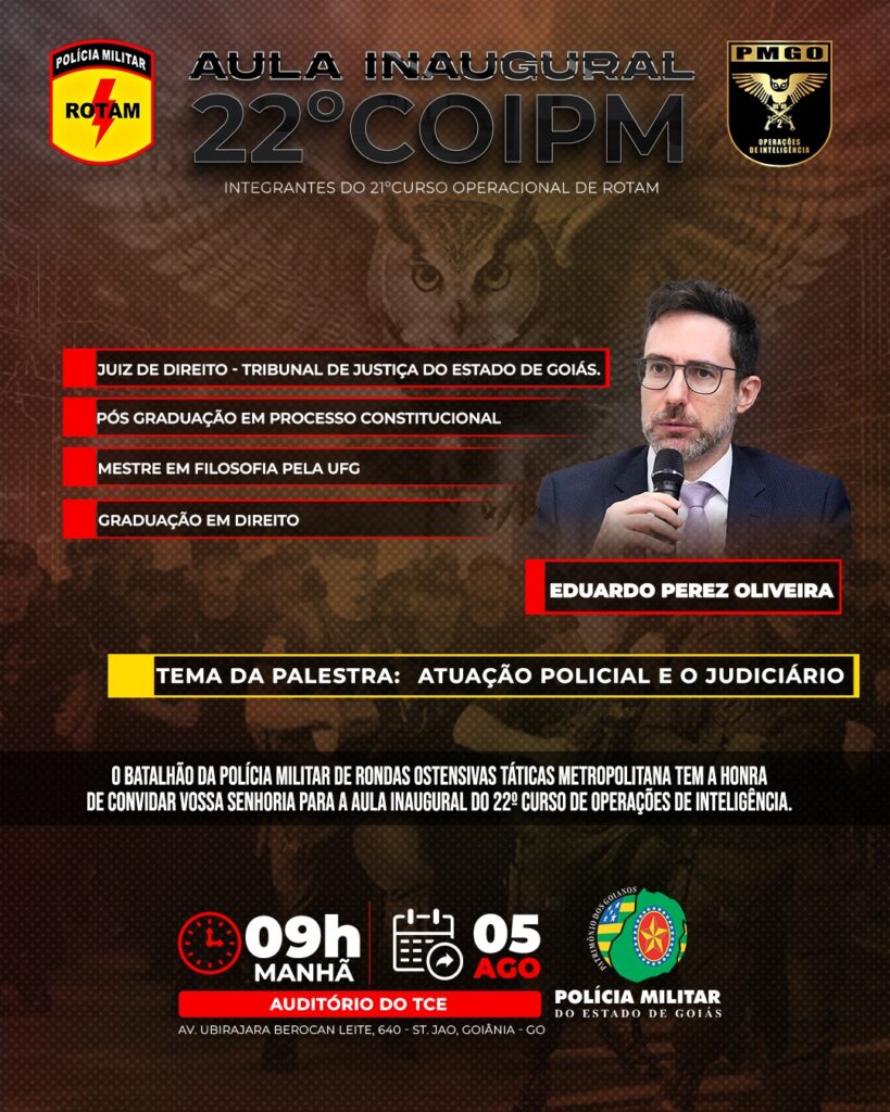 PMGO Realiza Aula Inaugural do 22º Curso de Operações de Inteligência Policial Militar